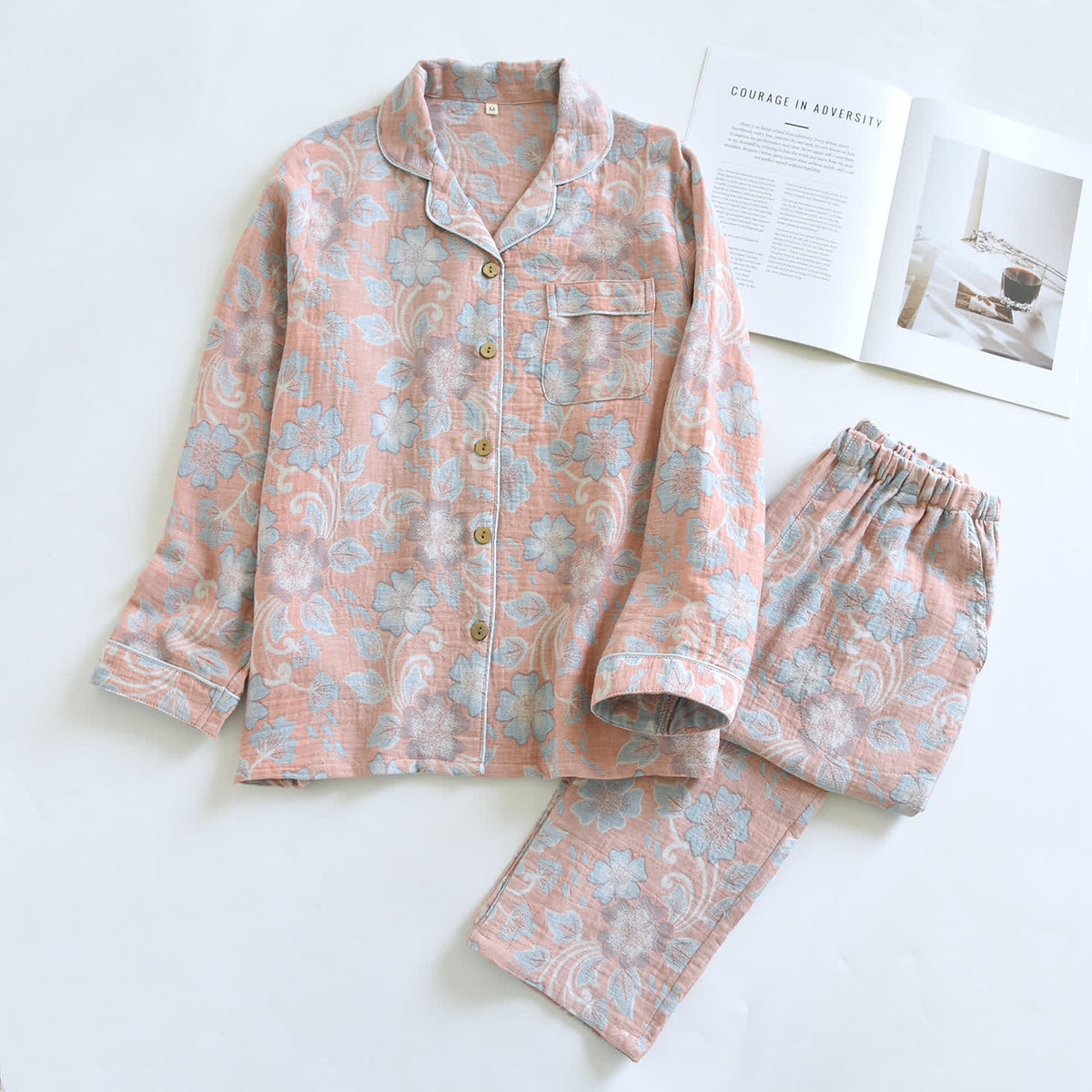 Breezy Floral Cotton Gauze Loungewear Set