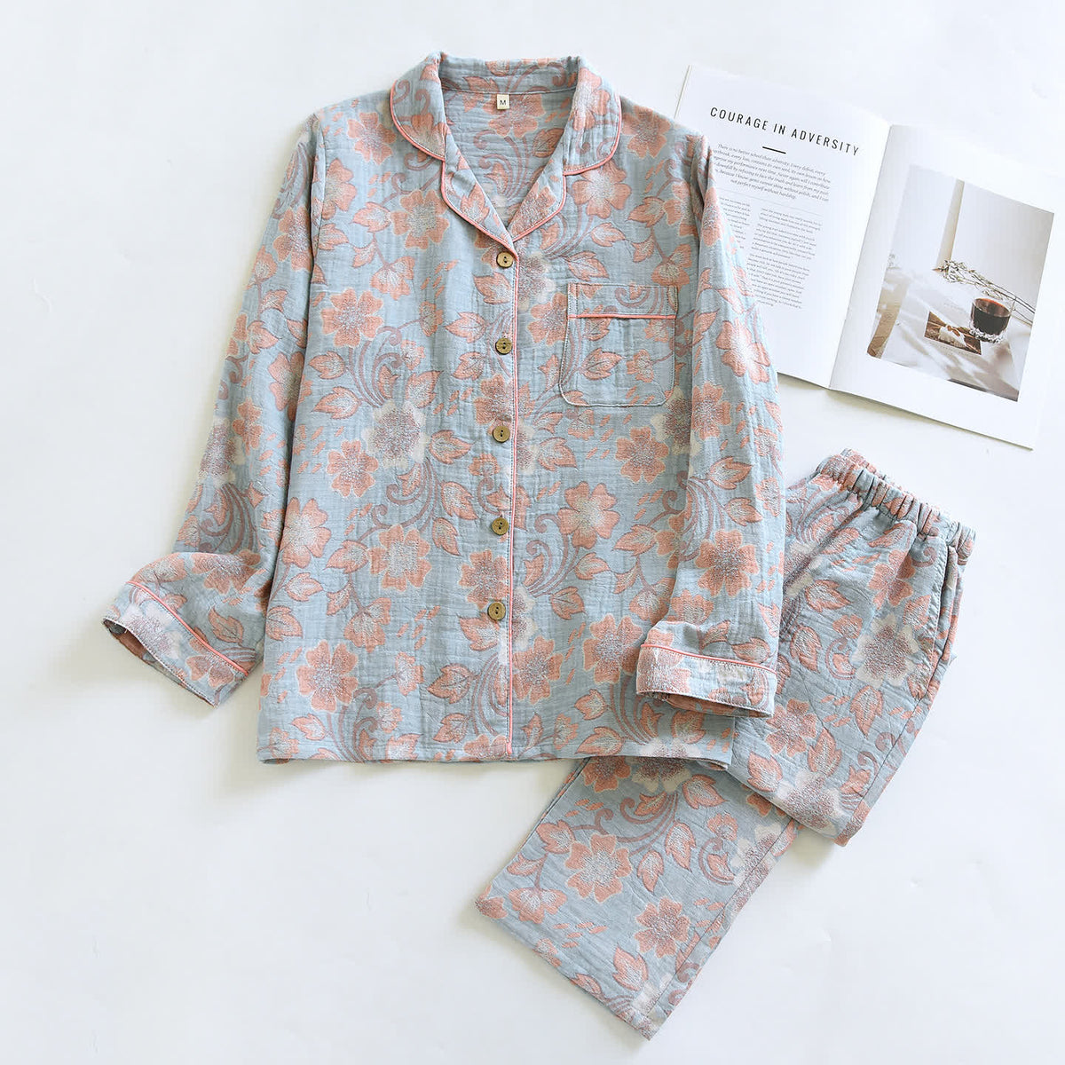 Breezy Floral Cotton Gauze Loungewear Set