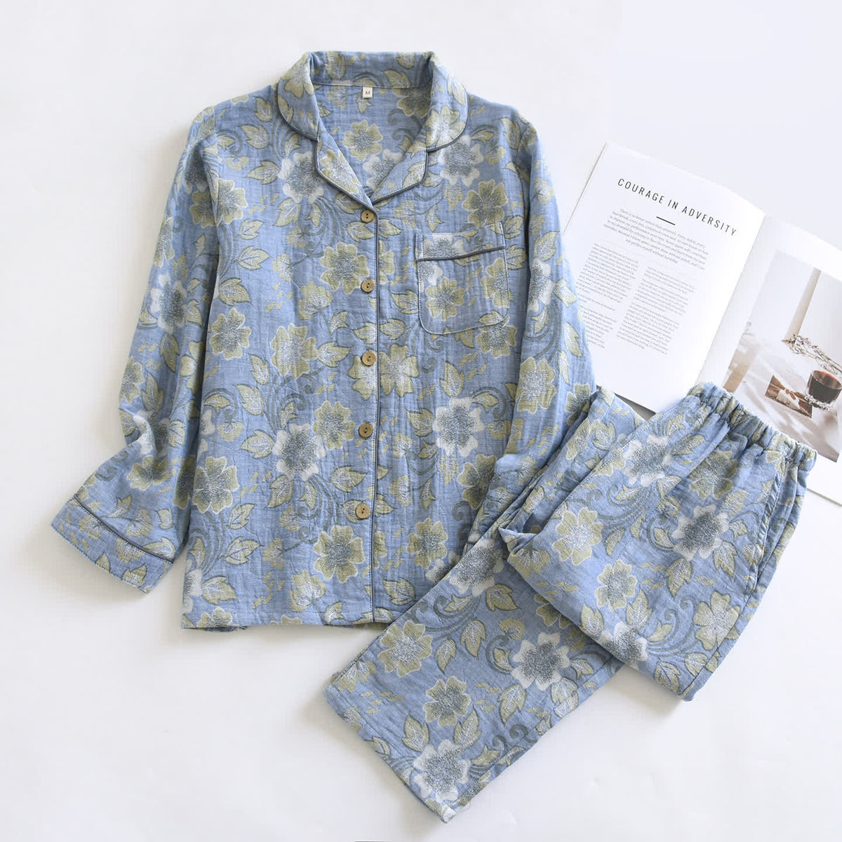 Breezy Floral Cotton Gauze Loungewear Set