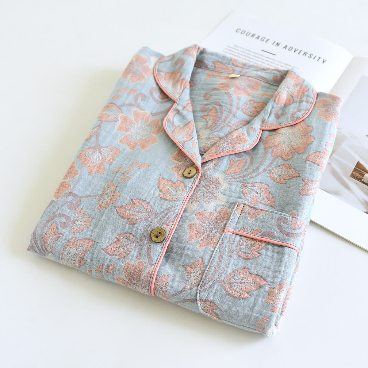 Breezy Floral Cotton Gauze Loungewear Set