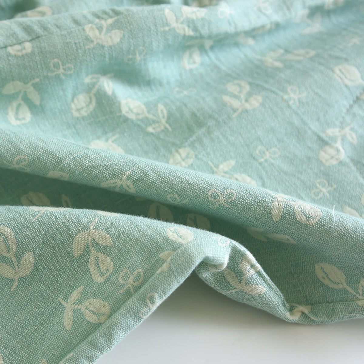 Cotton Gauze Leaf Print Pajama Set