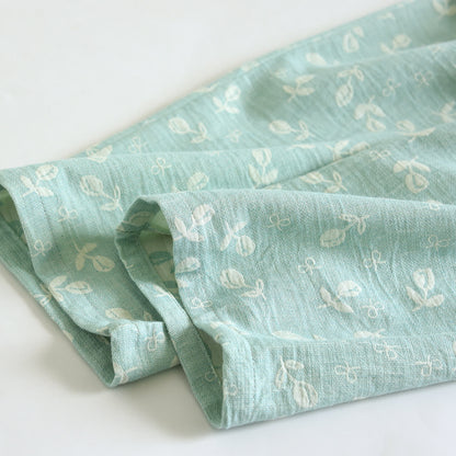 Cotton Gauze Leaf Print Pajama Set