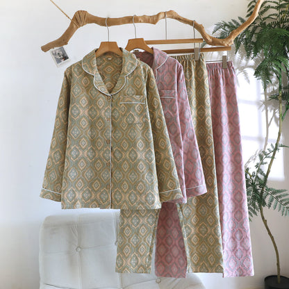 Minimal Cotton Piped Loungewear Set
