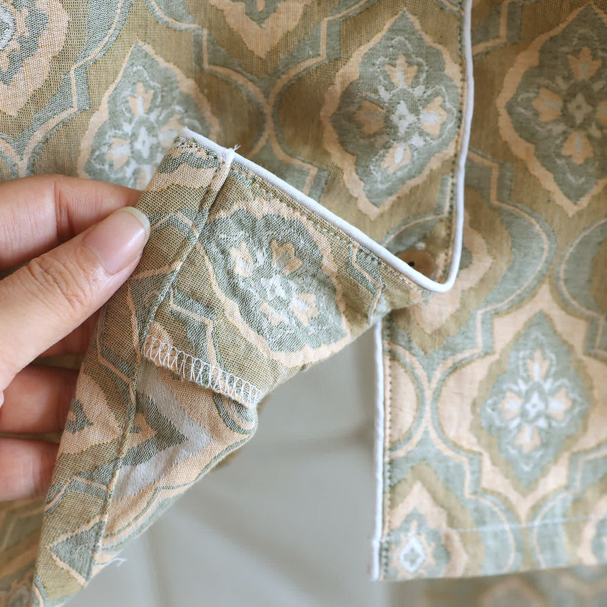 Minimal Cotton Piped Loungewear Set