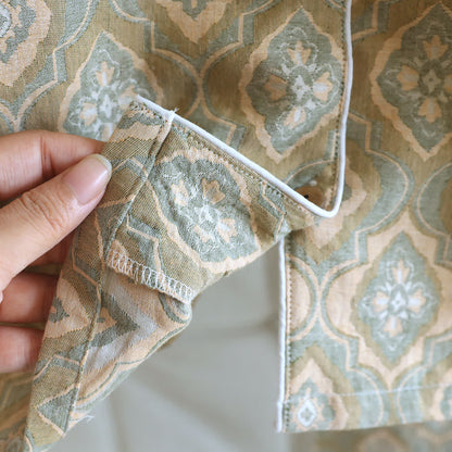 Minimal Cotton Piped Loungewear Set
