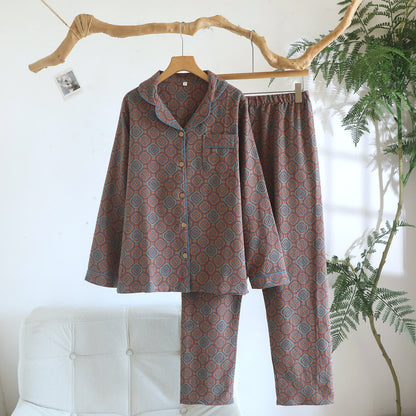 Minimal Cotton Gauze Printed Sleepwear Set