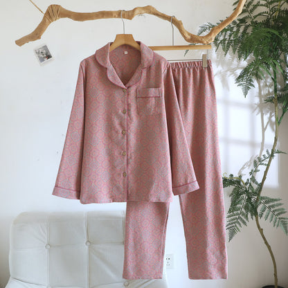 Minimal Cotton Gauze Printed Sleepwear Set
