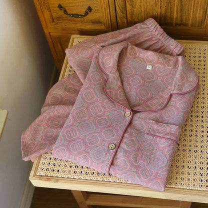 Minimal Cotton Gauze Printed Sleepwear Set