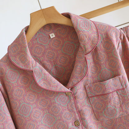 Minimal Cotton Gauze Printed Sleepwear Set