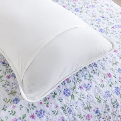Watercolor Wildflower Cotton Quilt Set 3PCS Autumn bed Bed Blanket bedding Bedding Set Cotton Coverlet Flower Gauze Jacquard King King Size newin260921 Pillowcases Queen Queen Size Quilt Spring Summer Twin Twin Size White Wildflower