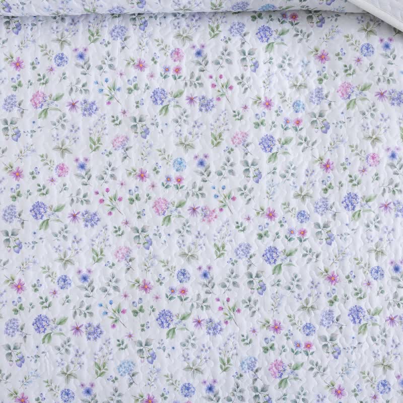 Watercolor Wildflower Cotton Quilt Set 3PCS Autumn bed Bed Blanket bedding Bedding Set Cotton Coverlet Flower Gauze Jacquard King King Size newin260921 Pillowcases Queen Queen Size Quilt Spring Summer Twin Twin Size White Wildflower