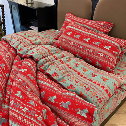 Ethnic Horse Cotton Duvet Cover Bedding Set