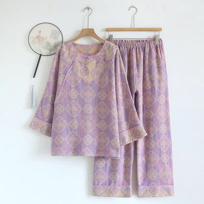 Vintage Oriental Cotton Gauze Lounge Set