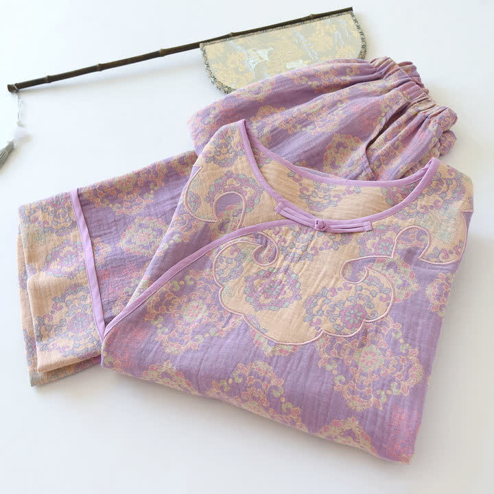 Vintage Oriental Cotton Gauze Lounge Set