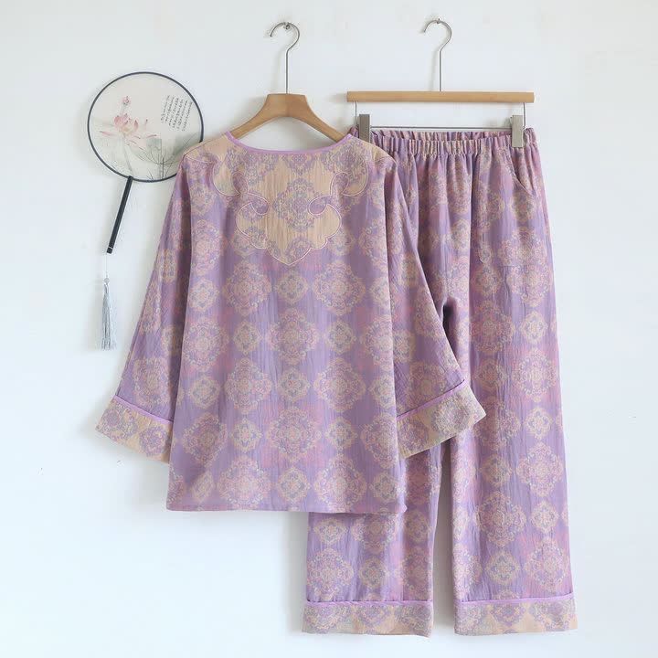 Vintage Oriental Cotton Gauze Lounge Set