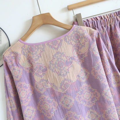 Vintage Oriental Cotton Gauze Lounge Set