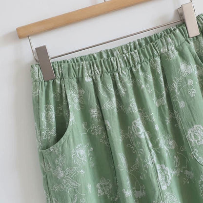 Elegant Cotton Gauze Frog Button Pajama Set
