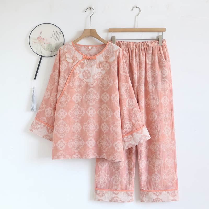 Vintage Oriental Cotton Gauze Lounge Set