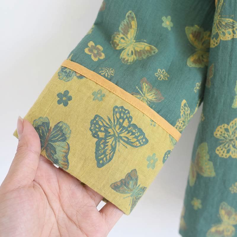 Pastoral Butterfly Cotton Gauze Lounge Set
