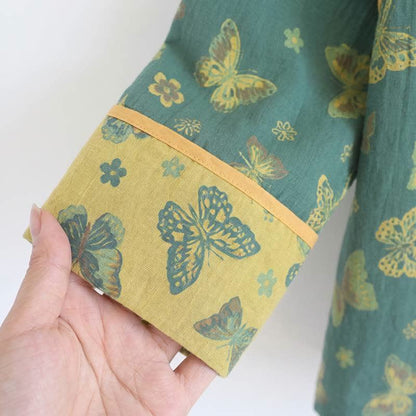 Pastoral Butterfly Cotton Gauze Lounge Set