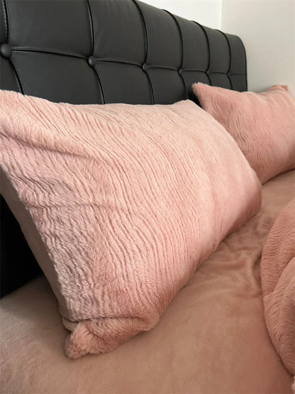Plush Ruched Fleece Bedding Set
