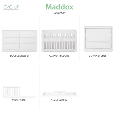 Evolur Maddox Double Dresser, Weathered White Bedroom Furniture Dressers Furniture Home & Kitchen