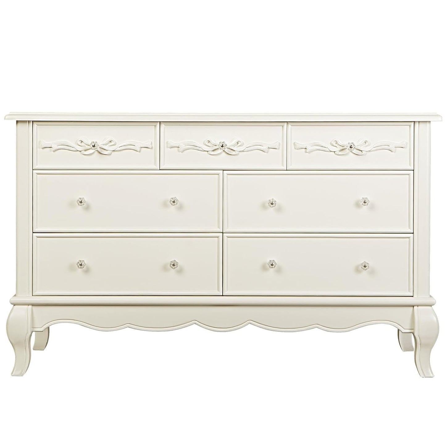 Evolur Aurora 7 Drawer Double Dresser, Akoya Grey Pearl/Silver Mist & Aurora 6 Drawer Tall Chest in Akoya Grey Pearl/Silver Mist Bedroom Furniture Dressers Furniture Home & Kitchen