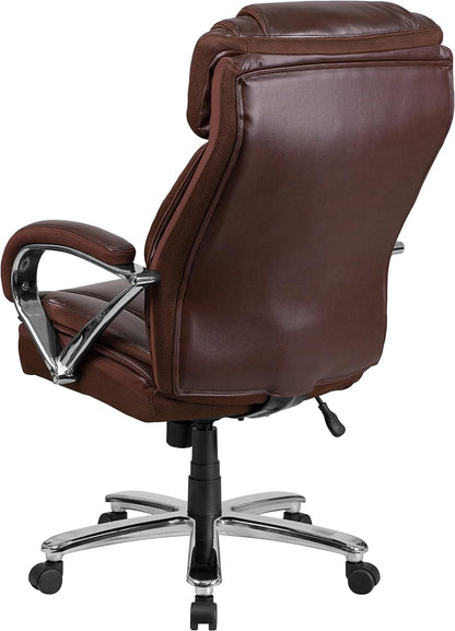 Flash Furniture HERCULES Series Big & Tall 500 Lb. Rated Brown Leathersoft Executive Swivel Ergonomic Office Chair with Extra Wide Seat Furniture Home & Kitchen Home Office Chairs Home Office Desk Chairs Home Office Furniture