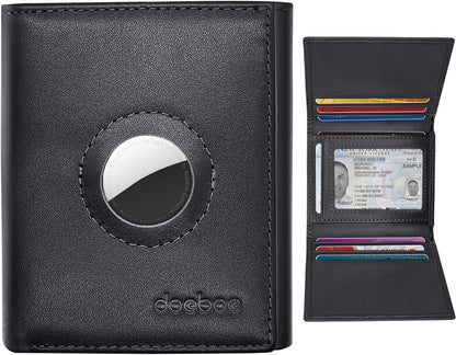 Doeboe Trifold Airtag Wallet for Men Women Genuine Leather, Minimalist RFID Wallet for Apple Air Tag Tracker, Men'S Leather Trifold Wallet for Credit Card, Cash, Large Capacity, Airtags Accessories Accessories Card Cases & Money Organizers Clothing Men Shoes & Jewelry Wallets