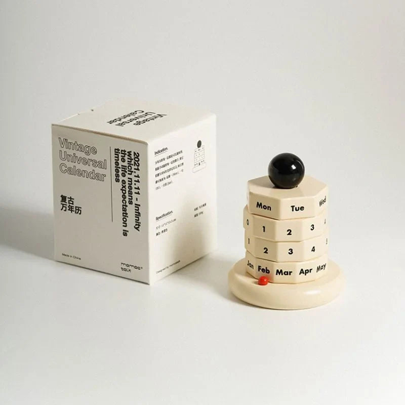 Tactile Minimalist Wood Perpetual Calendar
