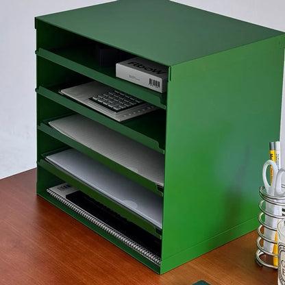 Sleek Solid Color Metal Desktop Organizer