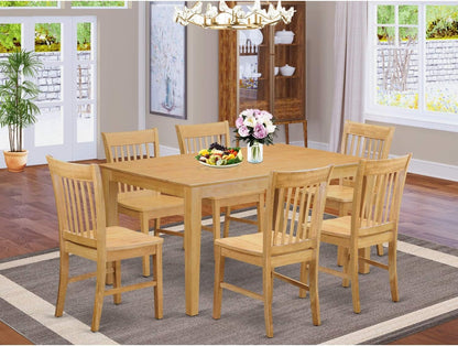 East West Furniture CANO6-OAK-W Capri 6 Piece Room Furniture Set Contains a Rectangle Kitchen Table and 4 Dining Chairs with a Bench, 36X60 Inch Dining Room Furniture Furniture Home & Kitchen Table & Chair Sets