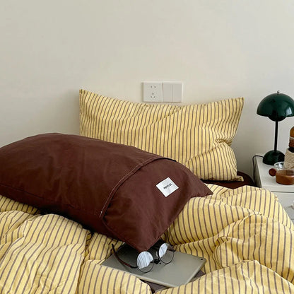 Soft Pinstripe Washed Cotton Bedding Set