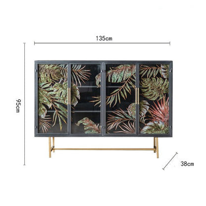 Monstera Leaves Metal Cabinet