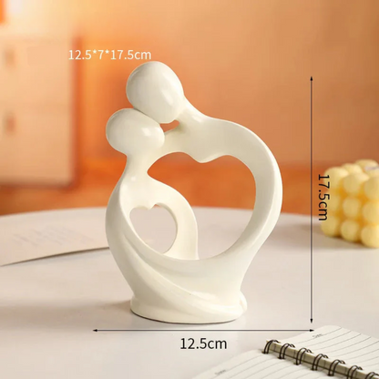 Abstract Couple Sculpture with Heart