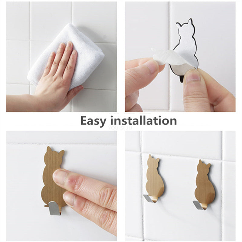 Cat Wall Hooks Set