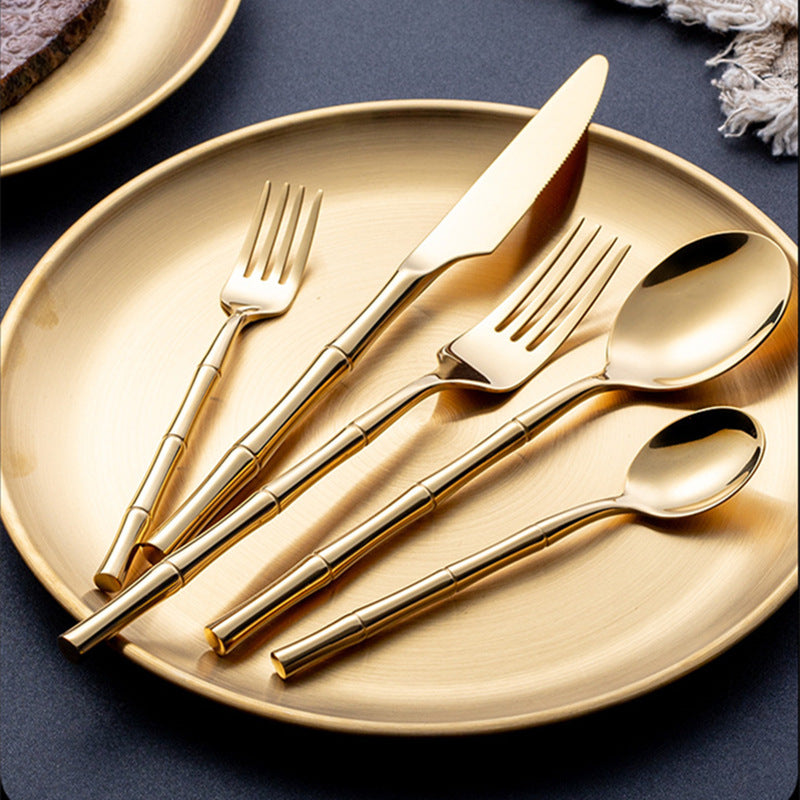 Aldomara Bamboo Gold Cutlery Set
