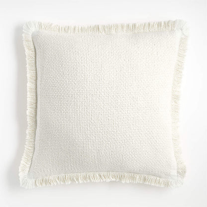 Weekend Arctic Ivory Organic Cotton 23"x23" Throw Pillow Cover