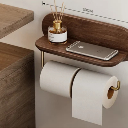 Walnut-Style Metal Tissue and Paper Towel Holder