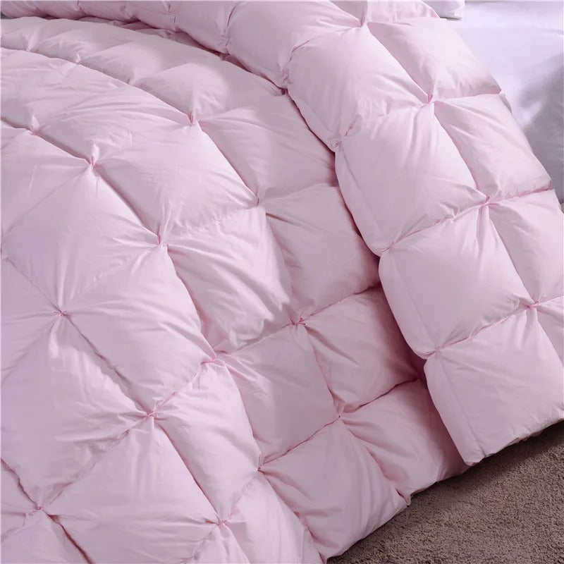Shadiya Pink Square Quilted Cotton Goose Down Filling Comforter
