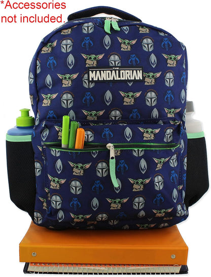 Disney Star Wars Mandalorian Baby Yoda Boy'S Girl'S Adult 16 Inch School Backpack (One Size, Blue/Green) Backpacks Clothing Kids' Backpacks Luggage & Travel Gear Shoes & Jewelry