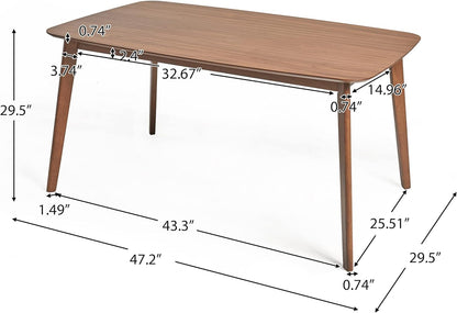 Christopher Knight Home Megann Mid-Century Wood Dining Set with Fabric Chairs, 5-Pcs Set, Natural Walnut / Mint Dining Room Furniture Furniture Home & Kitchen Table & Chair Sets