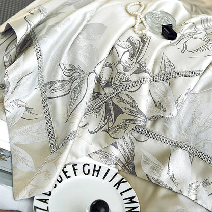 Alma Luxury Vintage Floral Jacquard Bedding Set