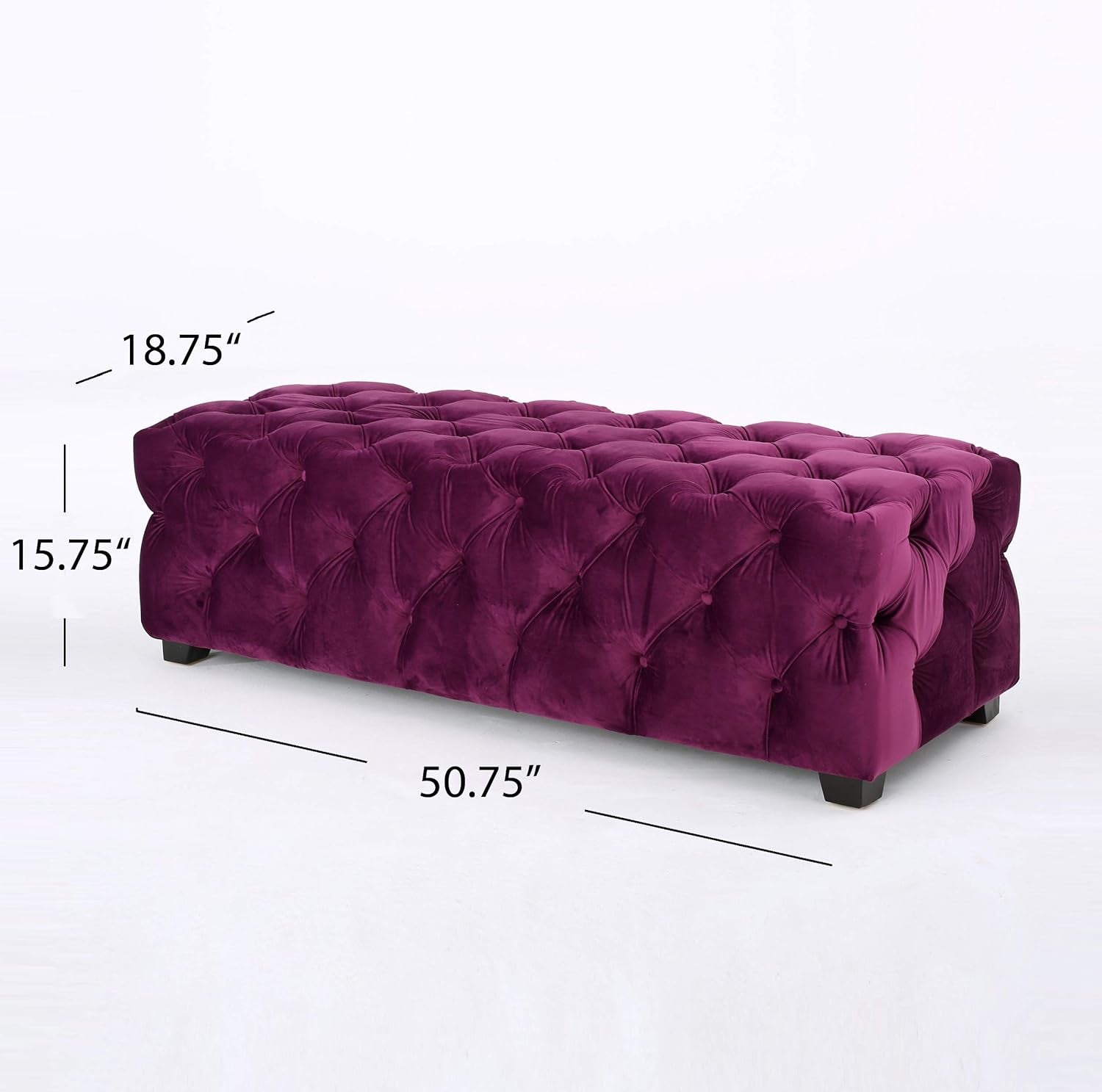 Christopher Knight Home Piper Velvet Ottoman, Fuchsia Furniture Home & Kitchen Living Room Furniture Ottomans