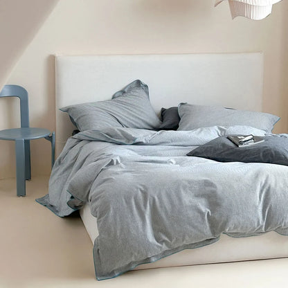 Soft Ruffle Pinstripe Washed Cotton Bedding Set