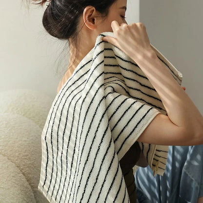 Plush Striped Cotton Towel Set