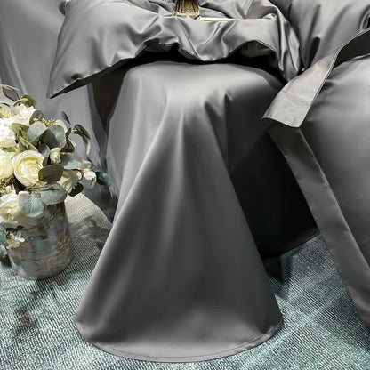 Neo Deep Grey Silky Cotton Bedding Set