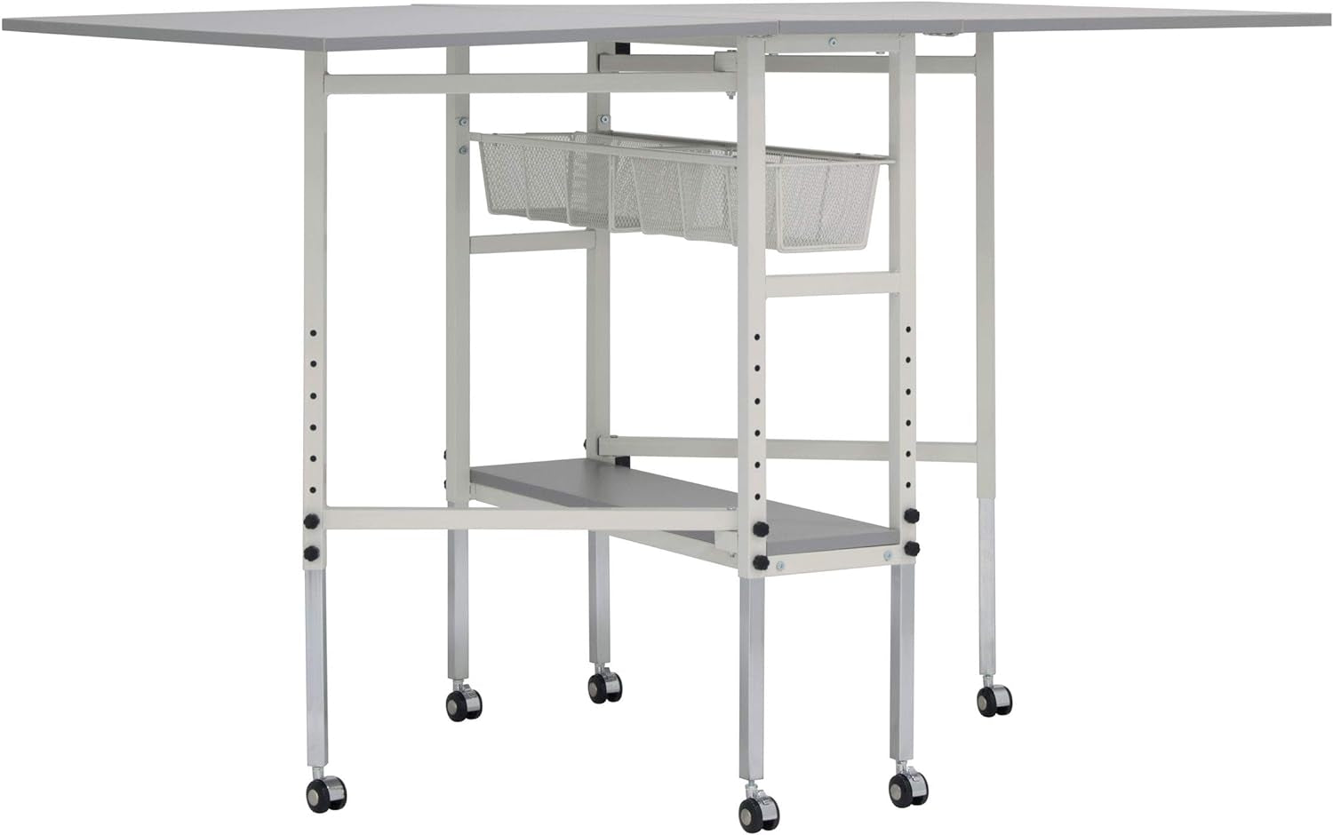 Studio Designs Sew Ready Spree Craft & Cutting Table - 60" W X 36" D X 30.25"/39.25" H - in White/Grey Arts Crafts & Sewing Sewing Sewing Cabinets Storage & Furniture