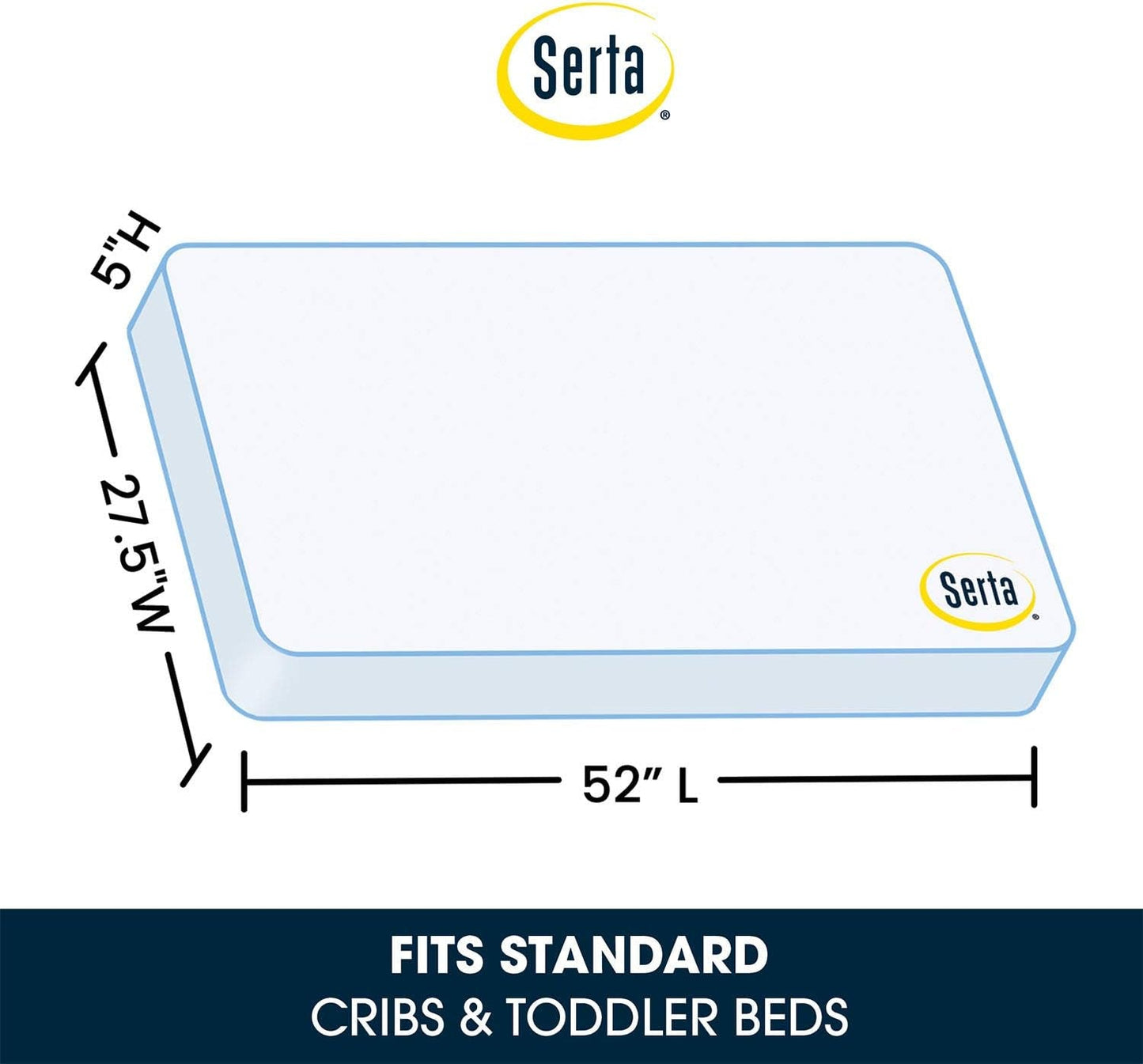 Canton 4-In-1 Convertible Crib, Bianca (White) + Serta Perfect Slumber Dual Sided Recycled Fiber Core Crib and Toddler Mattress (Bundle) Baby Products Cribs Furniture Infant & Toddler Beds Nursery