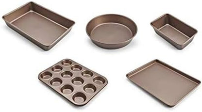 Chicago Metallic Elite 5 Piece Bakeware Set, Rose Bronze Bakeware Bakeware Sets Home & Kitchen Kitchen & Dining